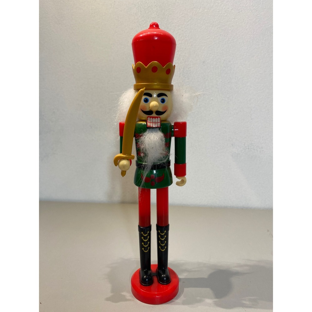 Classic Nutcracker Soldier with Sword‎ Red Green Black Boots Holiday Decor